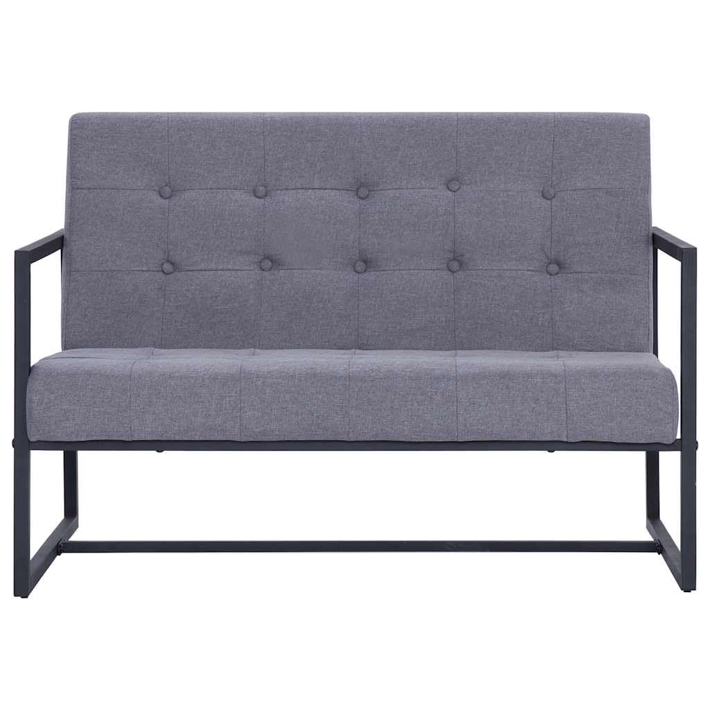 Light Gray Fabric 2 Seater Loveseat Sofa with Steel Legs Y842