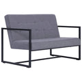 Light Gray Fabric 2 Seater Loveseat Sofa with Steel Legs Y842