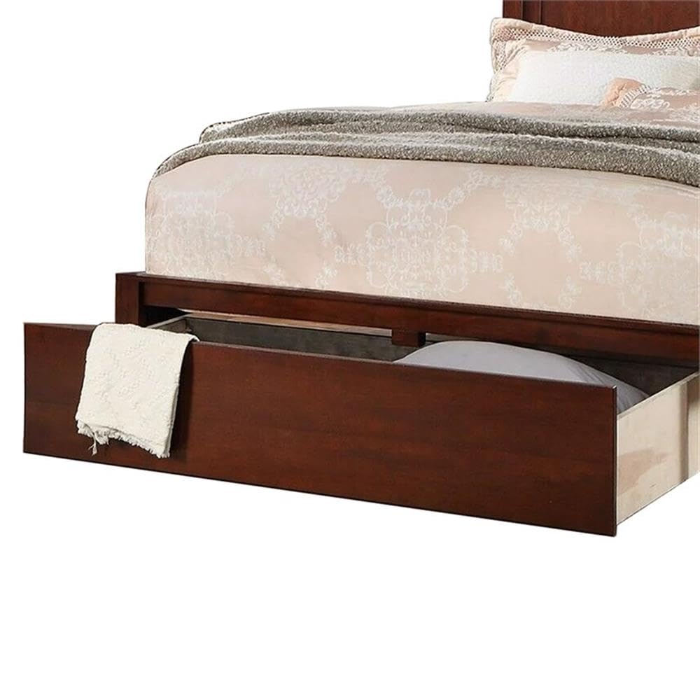 California King Solid Wood Platform Bed with Storage Drawer V191461