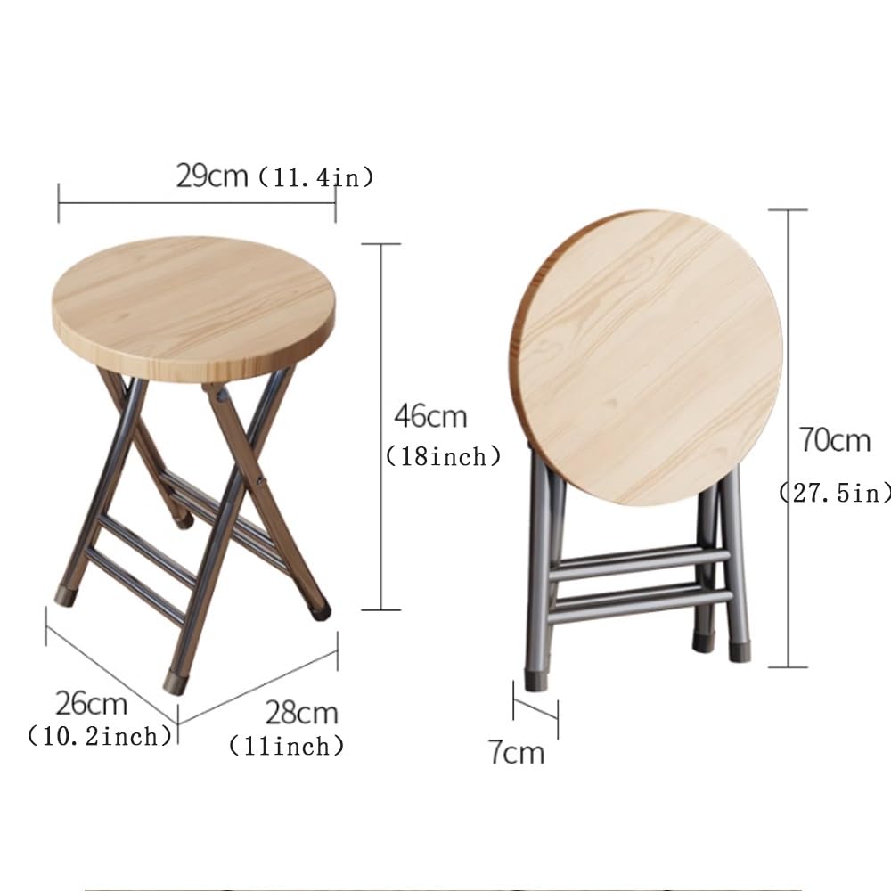 Black 18-Inch Round Folding Stool Y89117