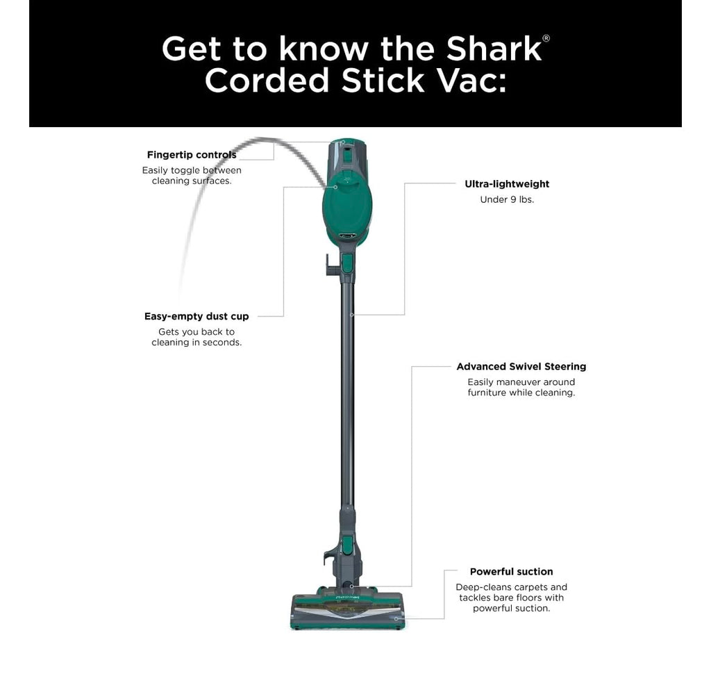 Ultra-Light Corded Vacuum for Carpets & Hard Floors, Green I183