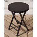 Black 18-Inch Round Folding Stool Y89117