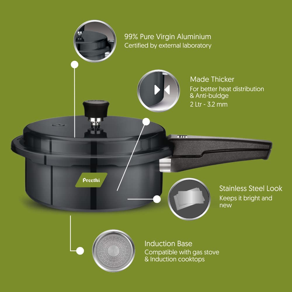 Hard Anodized Induction Base Pressure Cooker 2 Litres V954480