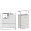 White 4 Drawer Dresser with 5 Storage Bins O68613