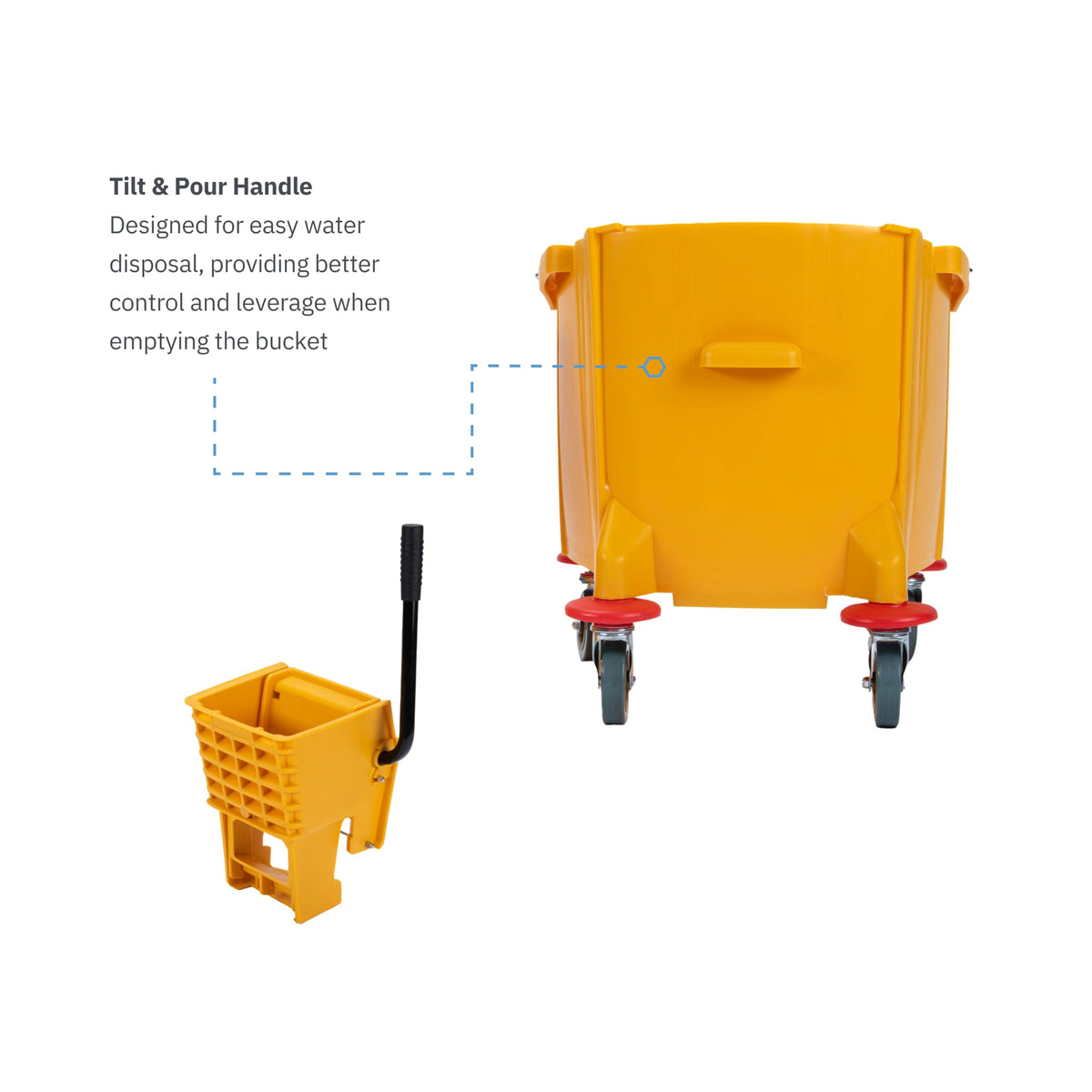 35-Quart Commercial Mop Bucket with Side-Press Wringer T4666