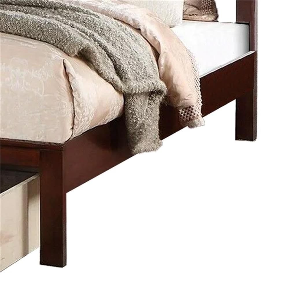 California King Solid Wood Platform Bed with Storage Drawer V191461