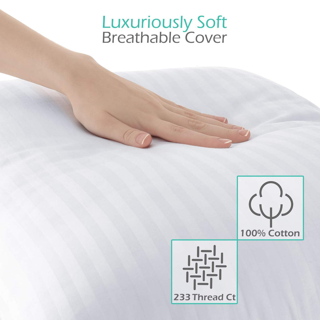 King Size Set of 2 Down Alternative Cotton Bed Pillows V21652