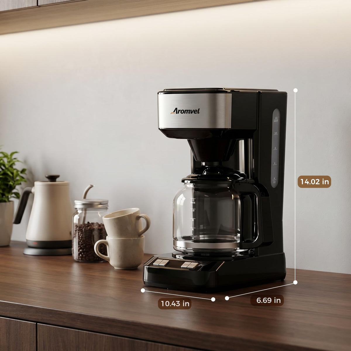 12-Cup Programmable Drip Coffee Maker with Glass Carafe V76276