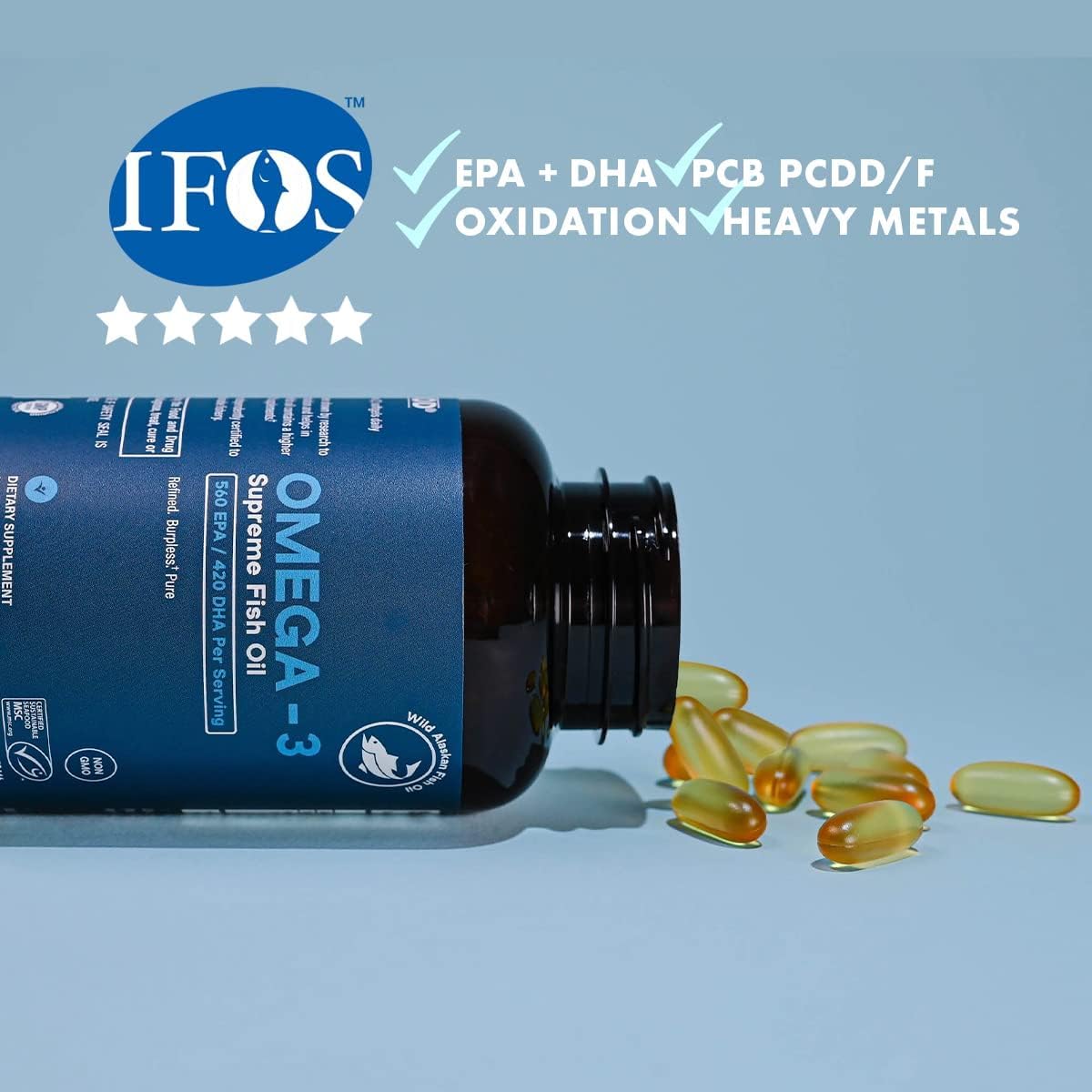 1400 mg Wild Alaskan Fish Oil 180 Softgels G83926