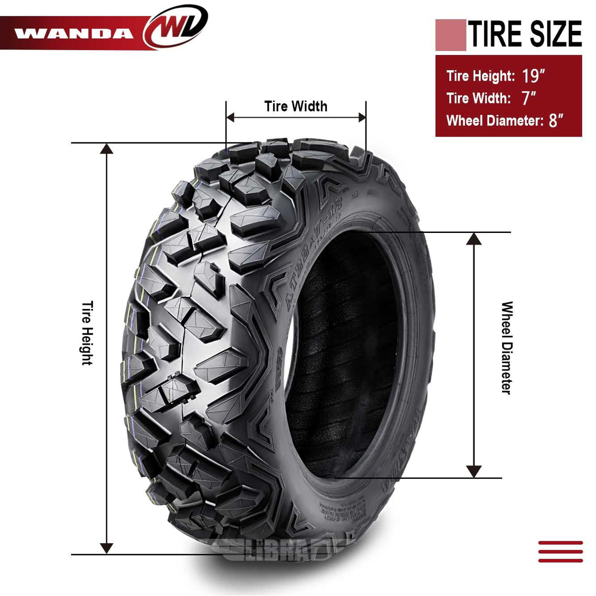 19x7-8 ATV Tires Set 2 Y688