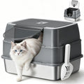 Fully Enclosed Stainless Steel Cat Litter Box A75505