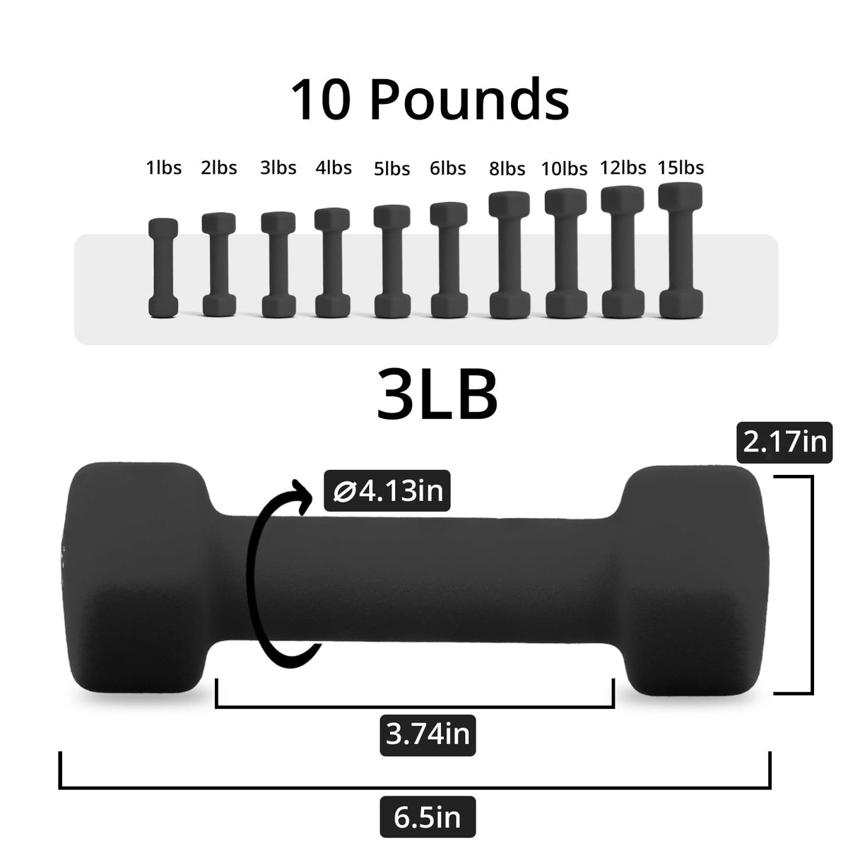 Neoprene Coated Hexagonal Dumbbells L1114
