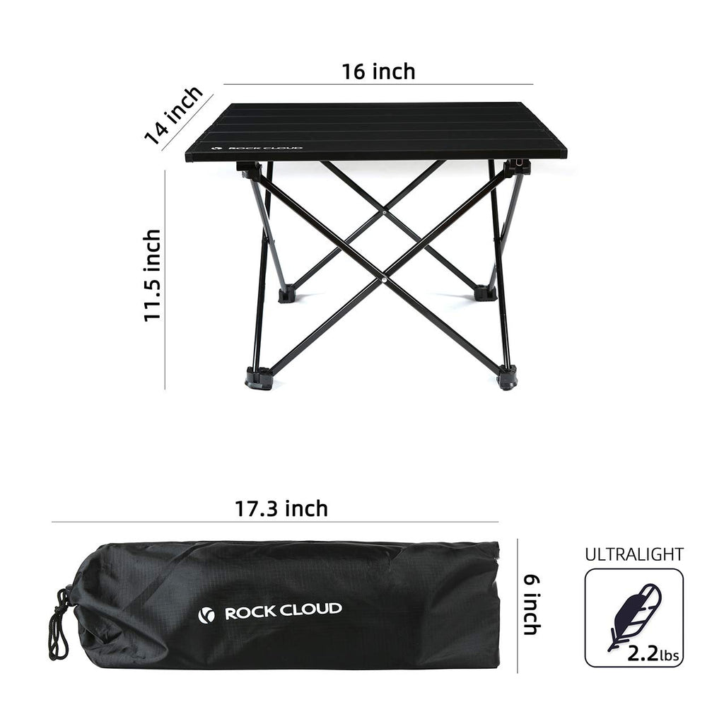 Portable Aluminum Folding Camping Table Black Y904318