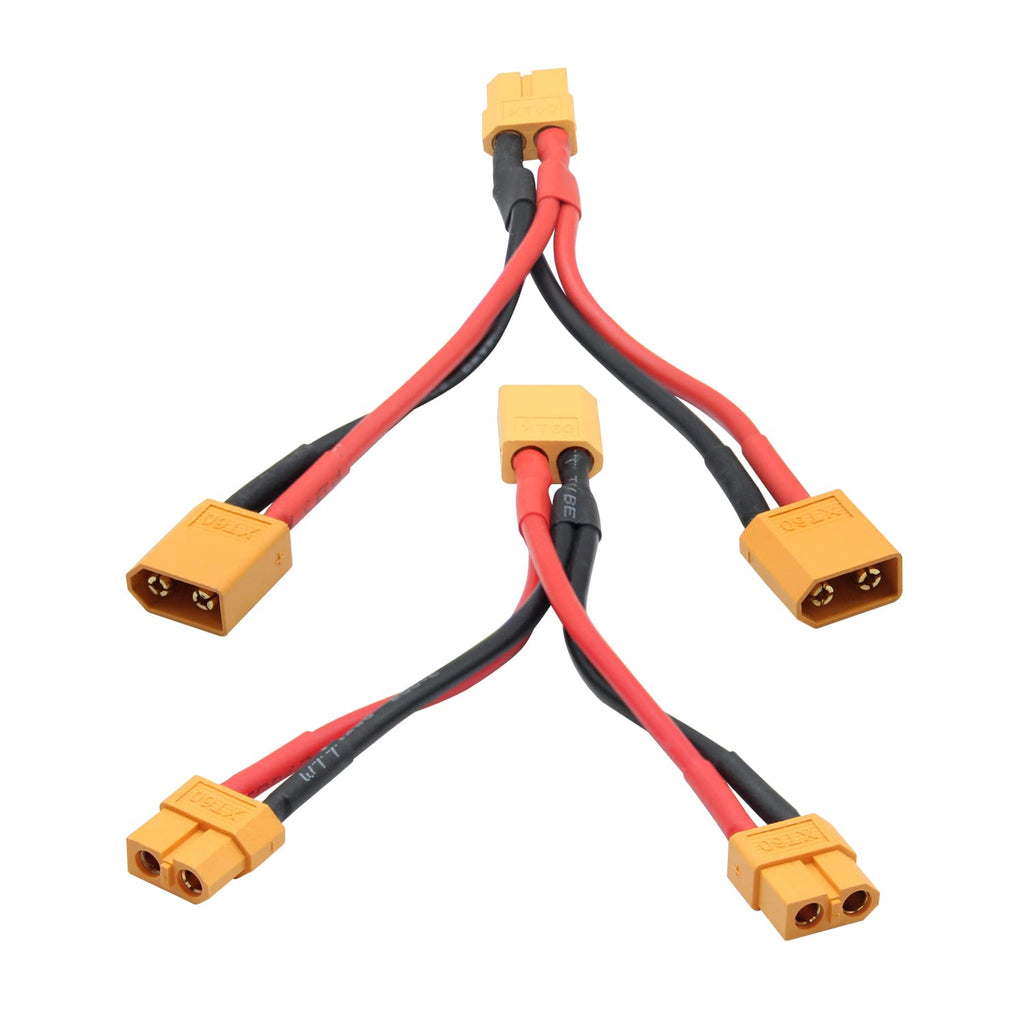 XT60 Parallel Battery Connector Cable 3.9" Y Splitter Adapter Plug X118055