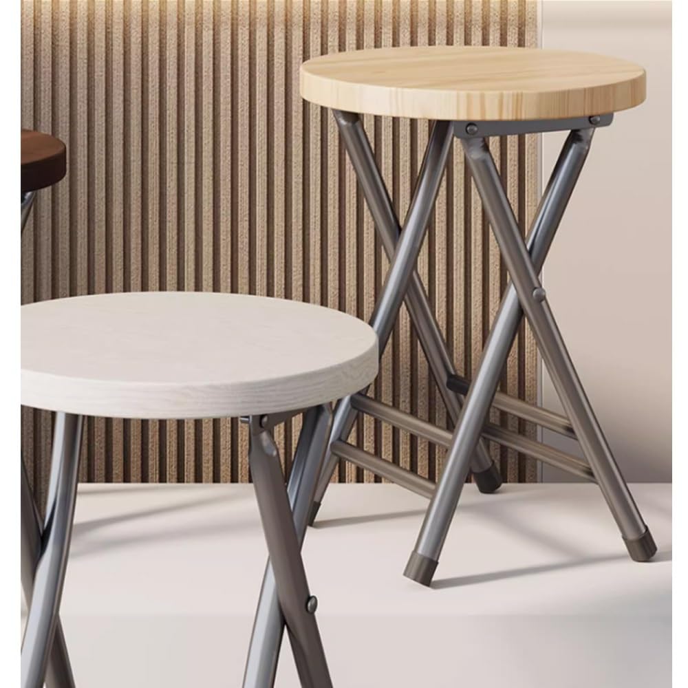 Black 18-Inch Round Folding Stool Y89117