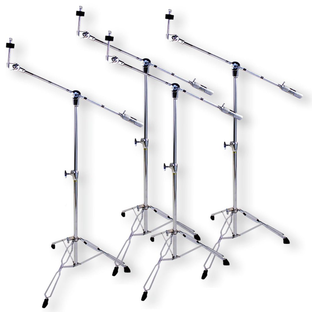 4 Pack Double Braced Chrome Boom Cymbal Stands I487