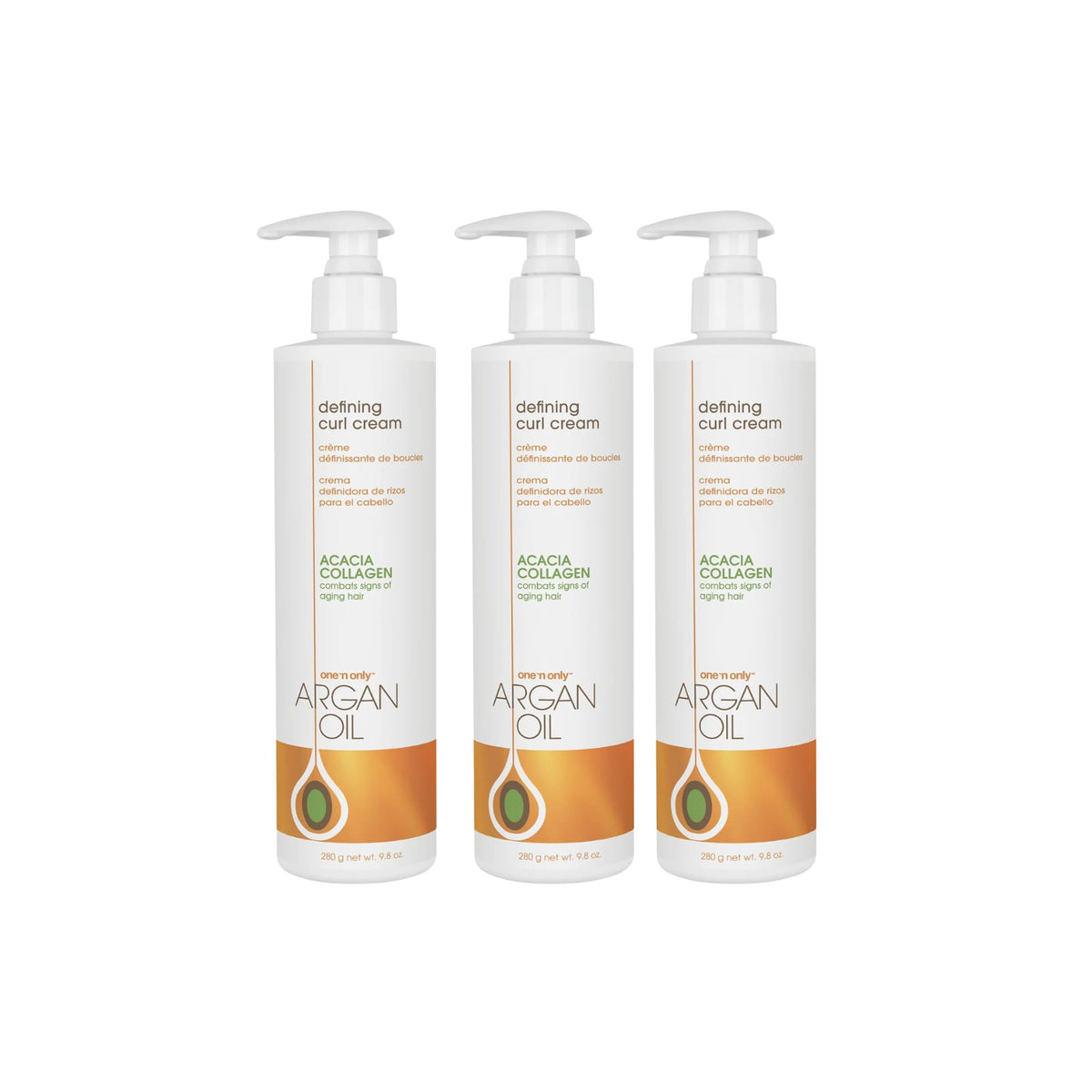 Argan Oil Curl Cream & Leave-In Conditioner, 10 oz, 3 Pack U514967