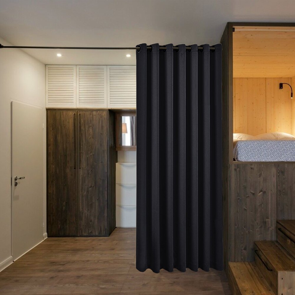 Black Room Divider Curtain 7' x 8.3' 1 Panel Y1810