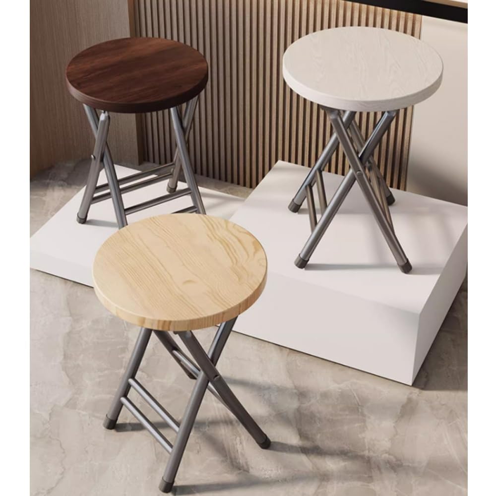 Black 18-Inch Round Folding Stool Y89117