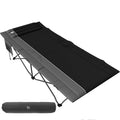Extra Wide Heavy Duty Oversized Sleeping Cot with Carry Bag Black K612