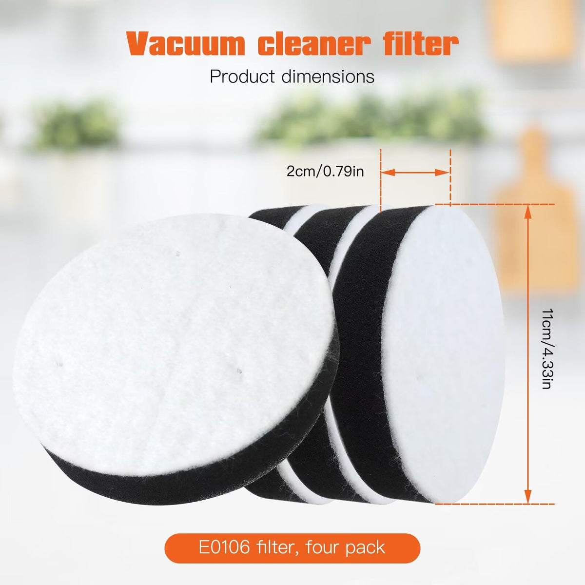 4 Pack Replacement Filter for Upright Vacuum N839