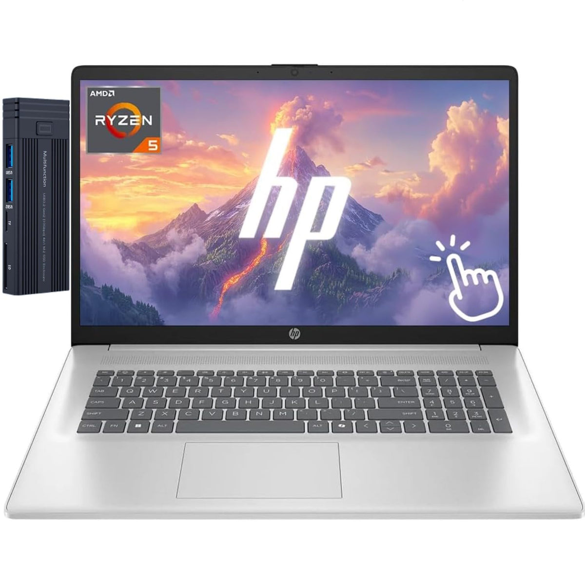 17.3" HD+ Touchscreen Laptop, AMD Ryzen 5, 16GB RAM 1TB SSD, Silver Y807500