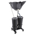 Black Portable Shampoo Bowl with 2 Bucket and Drain Hoses X316