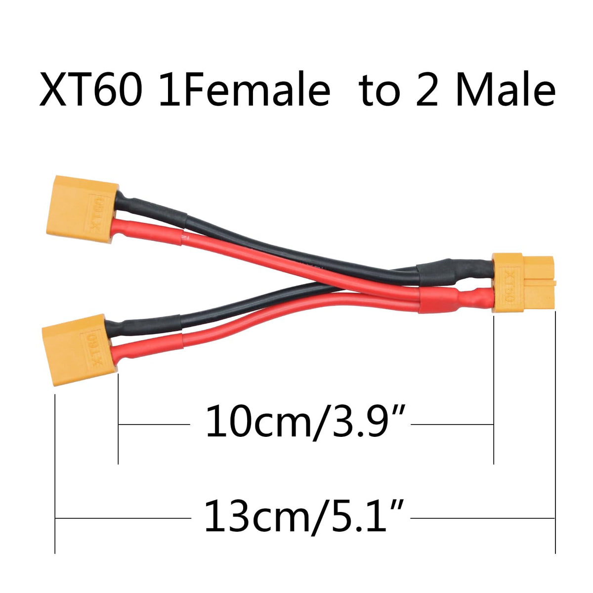 XT60 Parallel Battery Connector Cable 3.9" Y Splitter Adapter Plug X118055