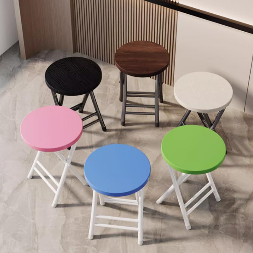 Black 18-Inch Round Folding Stool Y89117