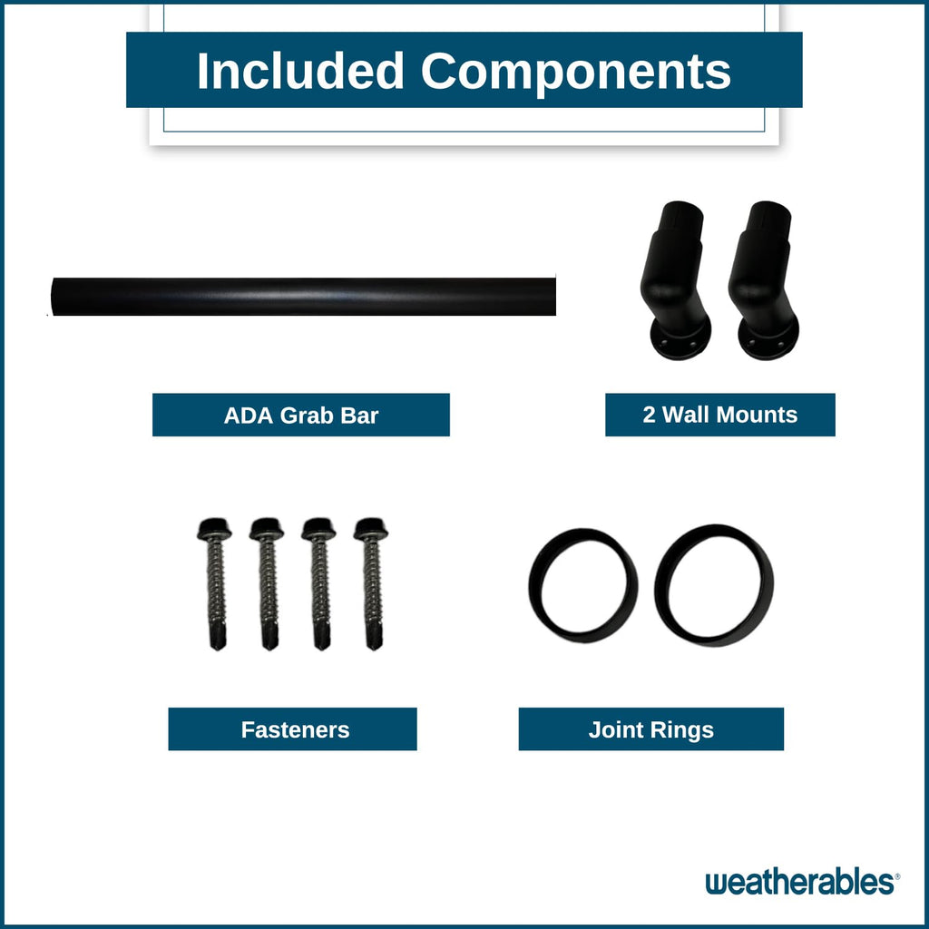 6’ Black Aluminum Handrail Kit T53271