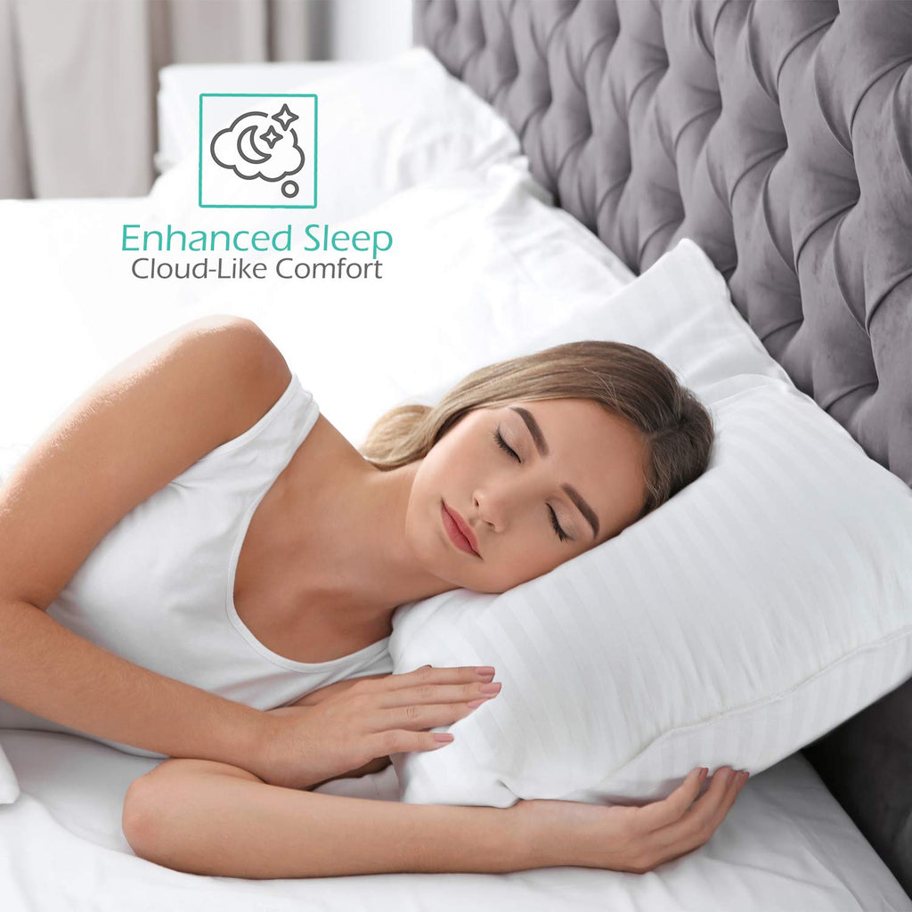 King Size Set of 2 Down Alternative Cotton Bed Pillows V21652