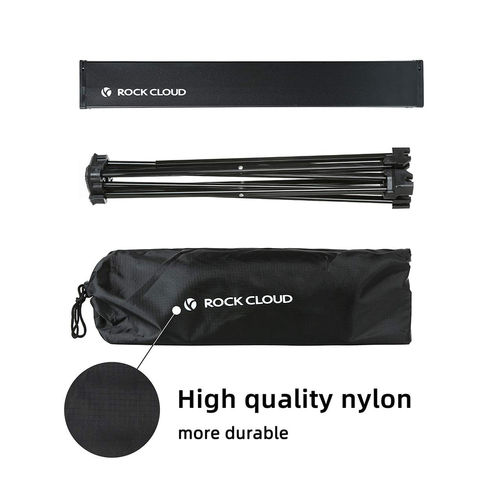 Portable Aluminum Folding Camping Table Black Y904318