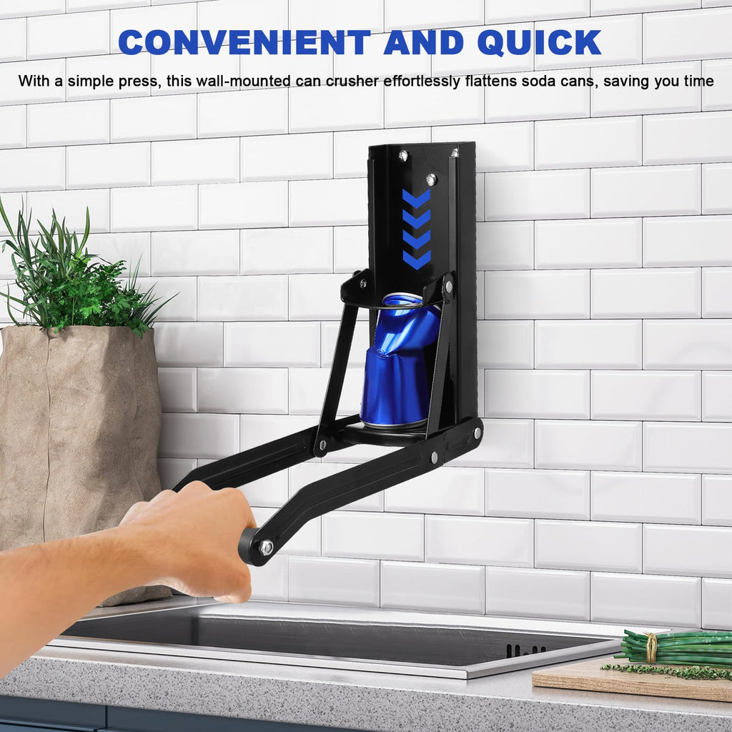 Wall Mounted Stainless Steel Can Crusher with Bottle Opener K2475
