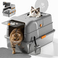 Non-Stick Stainless Steel Cat Litter Box with Lid H738