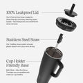 40 oz Stainless Steel Tumbler with Handle and Straw C4077
