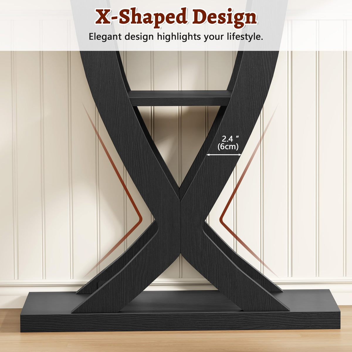 31.5" 3 Tier Black Console Table D666103
