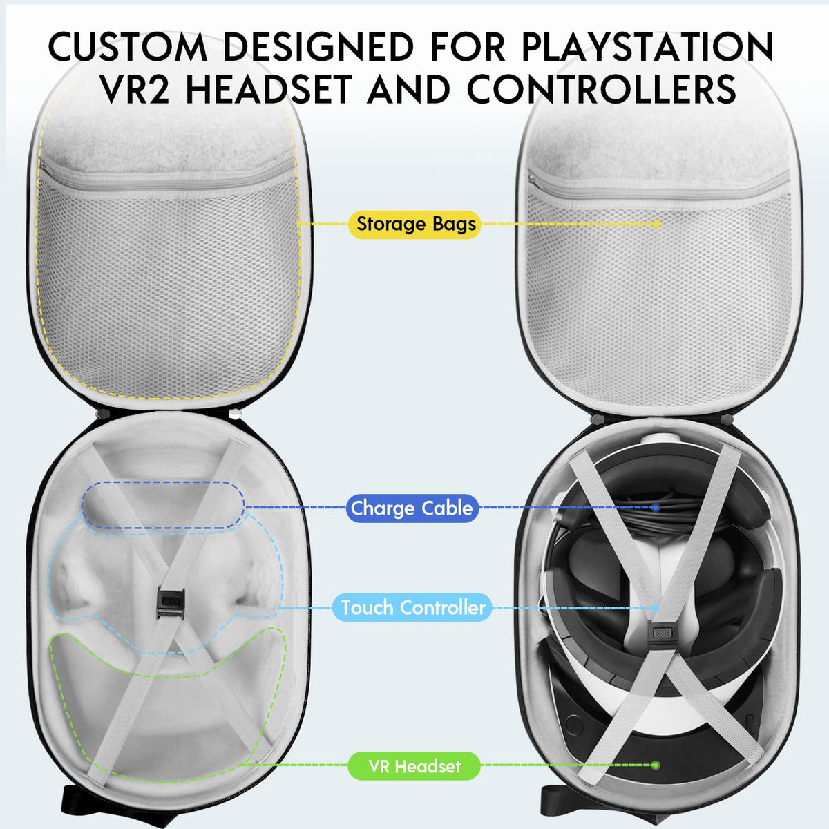 Hard Carrying Case for Gaming Headset and Touch Controllers J6858