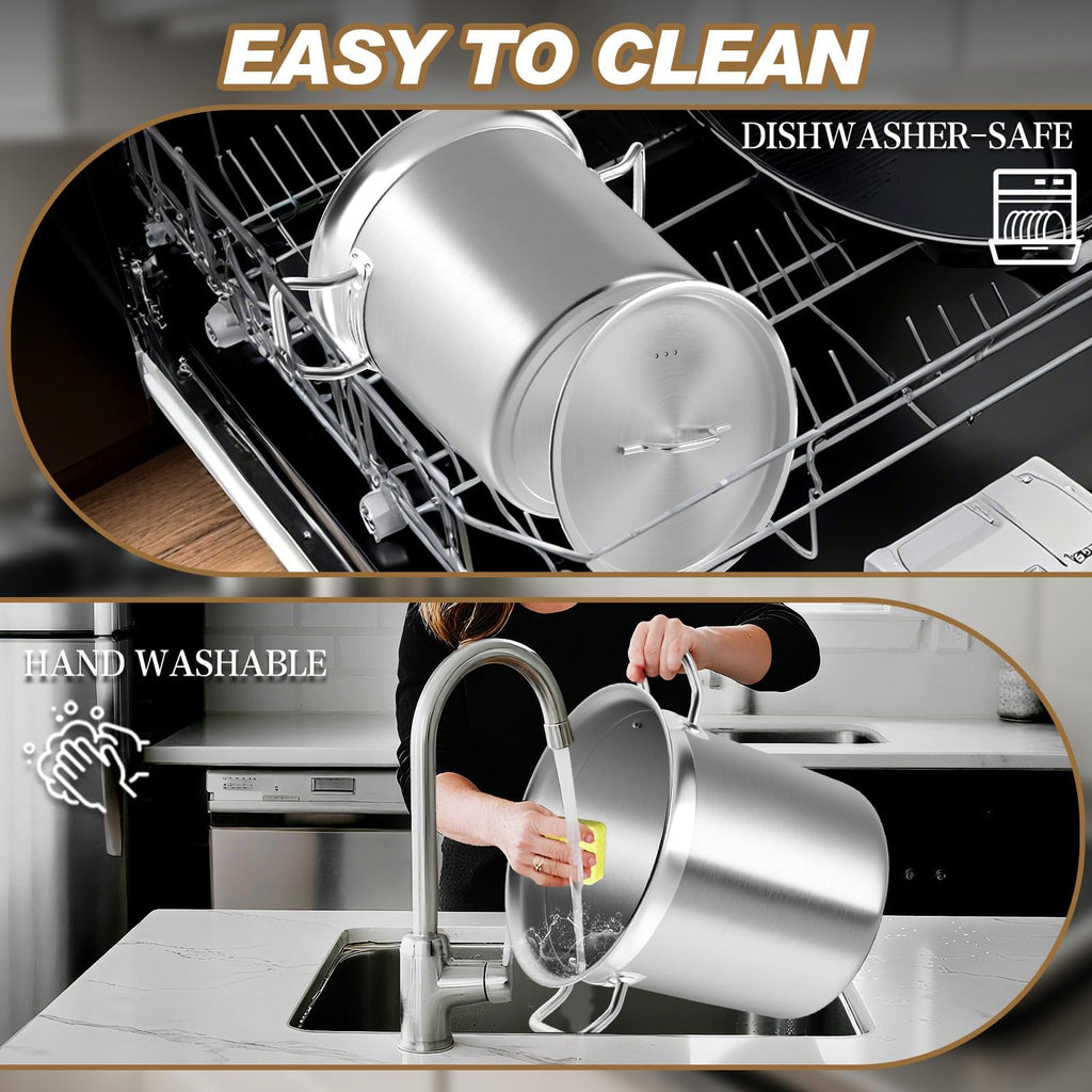 40QT Stainless Steel Stockpot with Lid P753