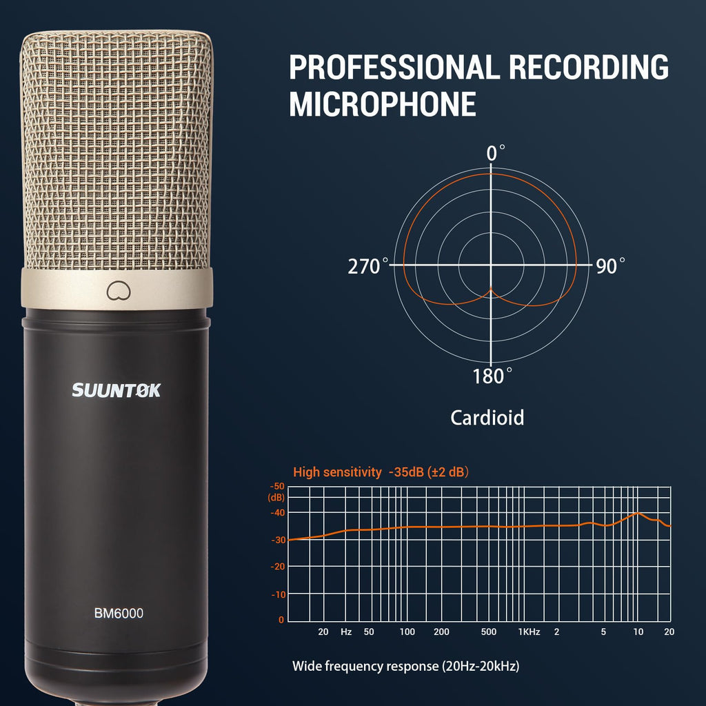 Condenser Microphone XLR Cardioid Microphone Kit with Shock Mount K353928