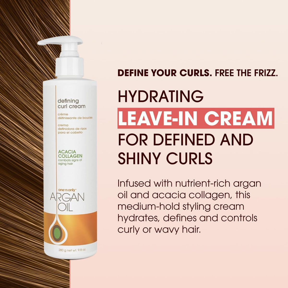 Argan Oil Curl Cream & Leave-In Conditioner, 10 oz, 3 Pack U514967