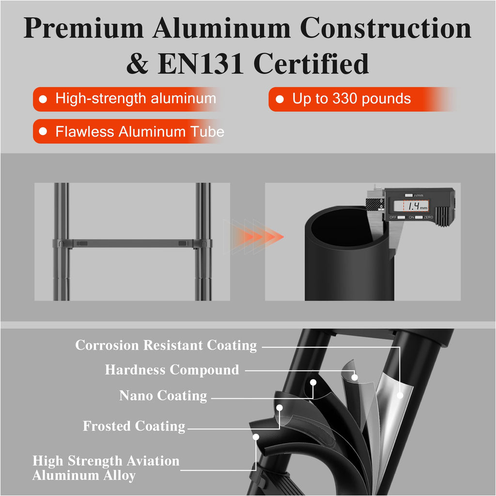 8.5 FT 330 Lbs Aluminum Telescoping Ladder I13066