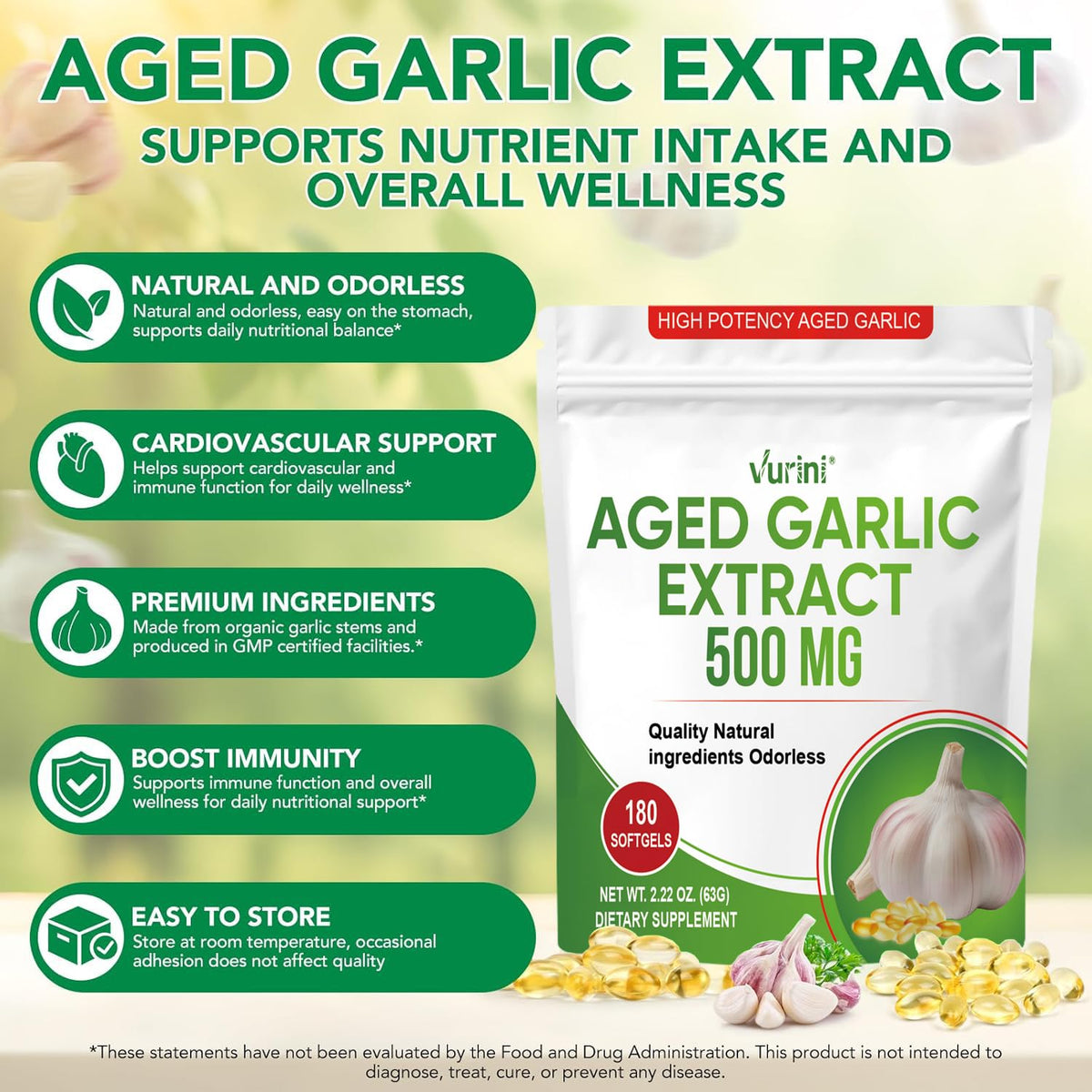 Aged Garlic Extract Capsules, 300 Softgels X300321