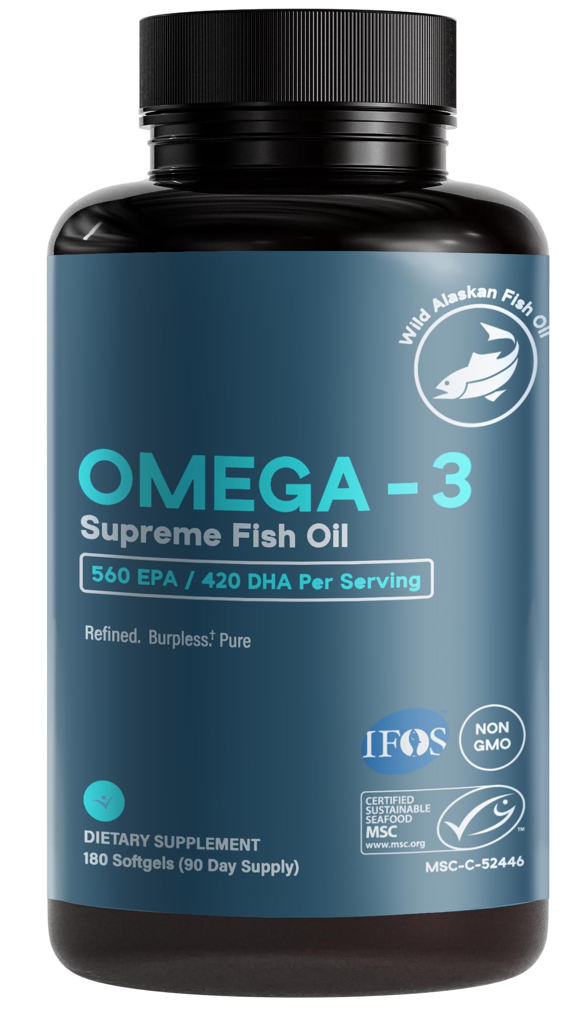 1400 mg Wild Alaskan Fish Oil 180 Softgels G83926