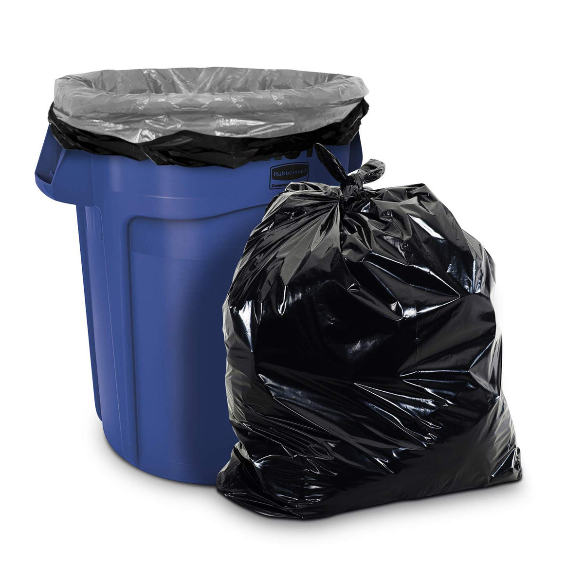 Black 40-45 Gal Trash Bags, 1.5 MIL, 100 Pk B8490