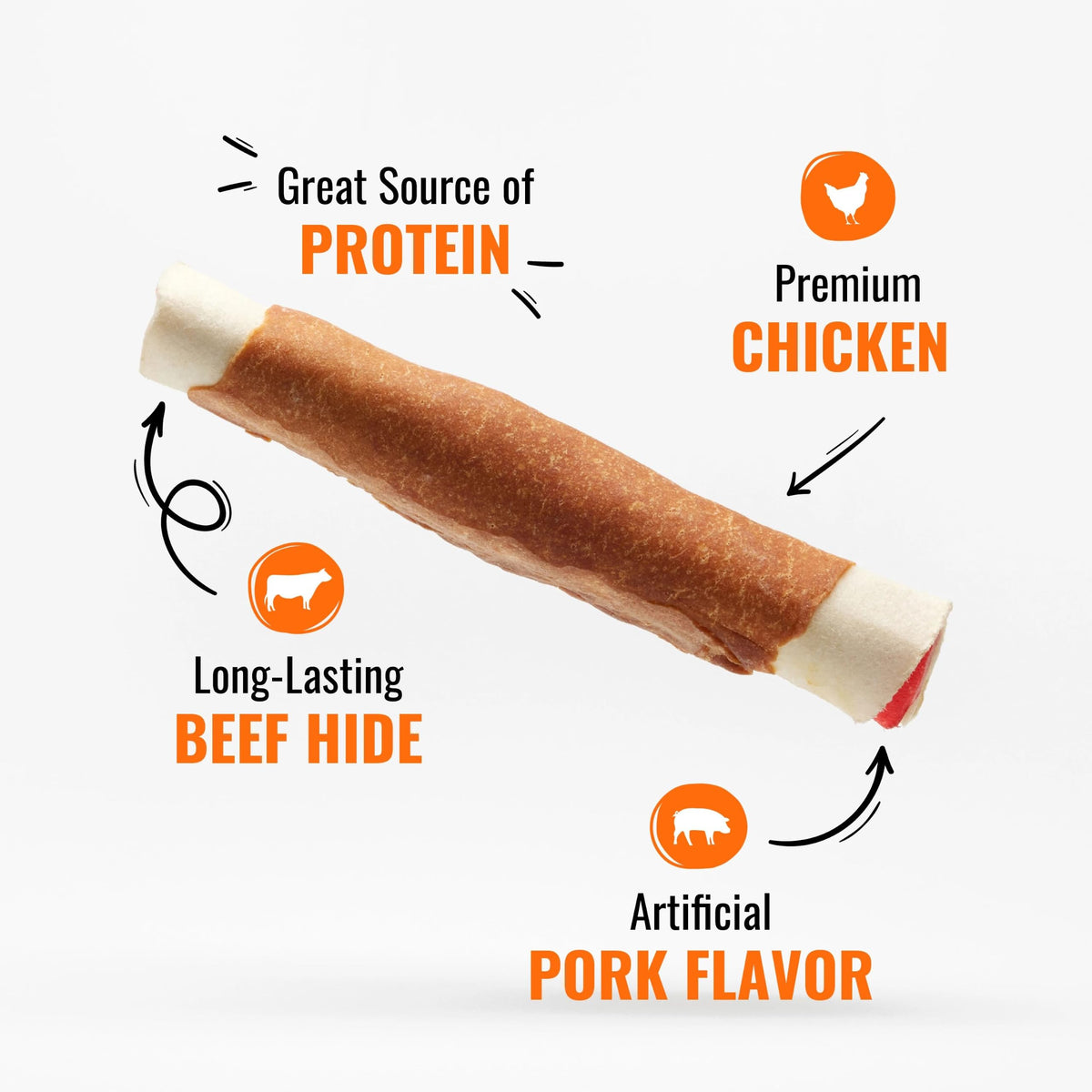 Long-Lasting Dog Treat for Large Dogs, 6 Count E1061