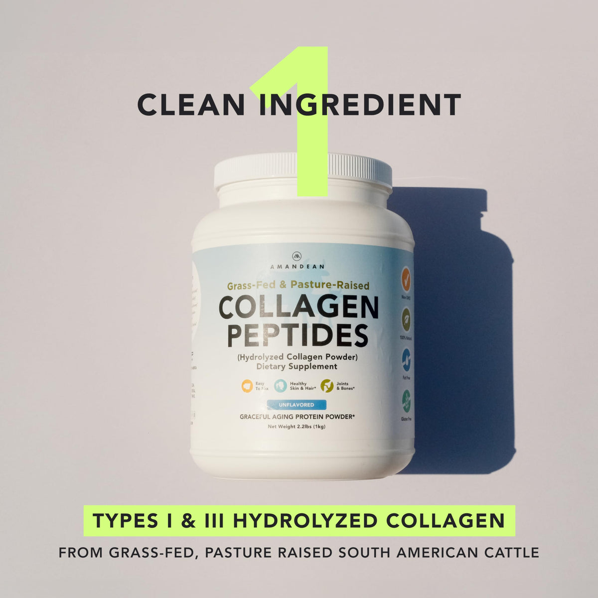 Vegan Omega-3 120 Capsules & Collagen Peptides Powder 1kg J28355