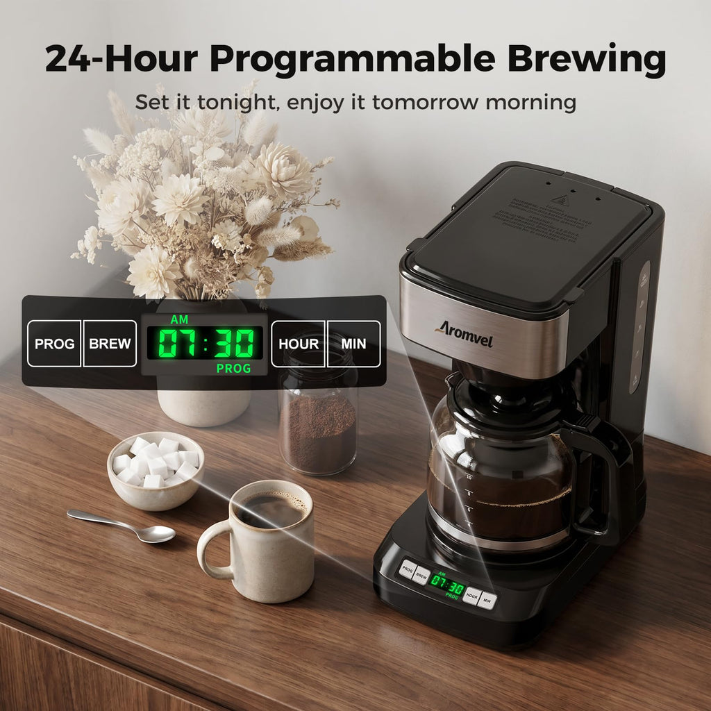 12-Cup Programmable Drip Coffee Maker with Glass Carafe V76276