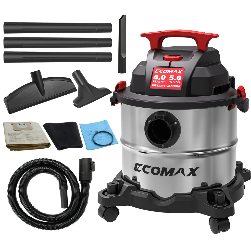 Wet and Dry 5 Gallon 4 HP Stainless Steel Shop Vacuum E99158