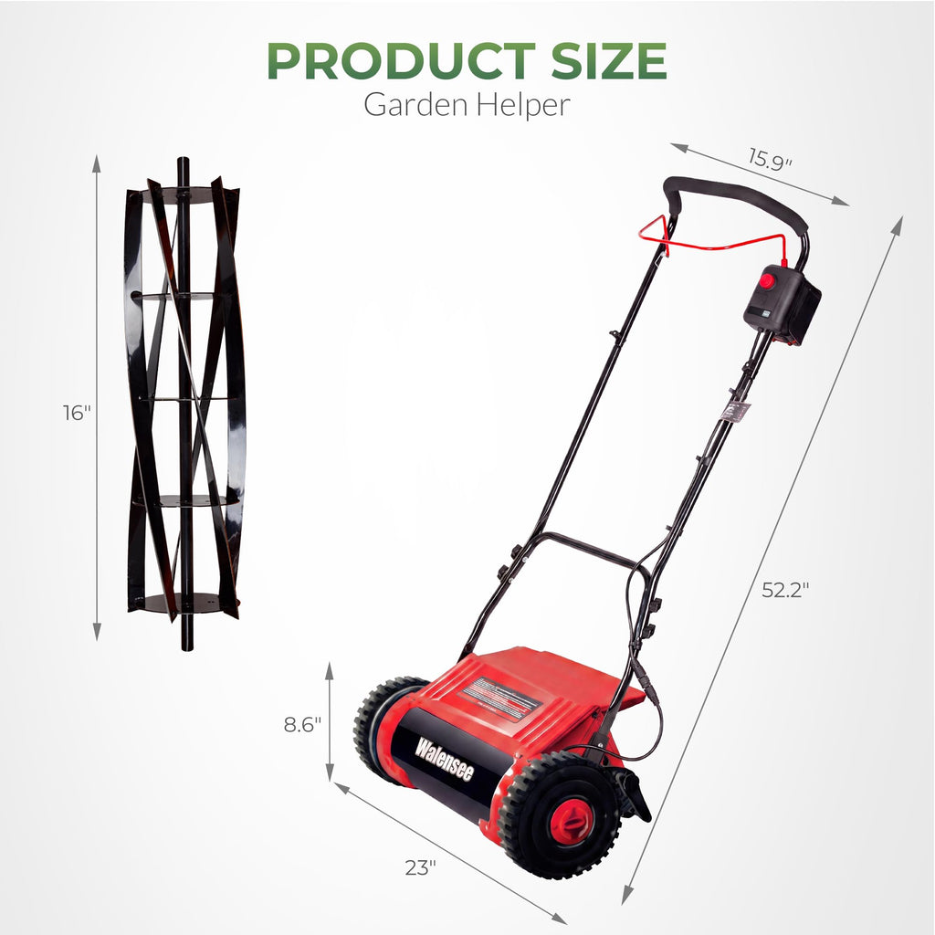 16-Inch Cordless Electric Reel Lawn Mower with 2 Batteries E655831