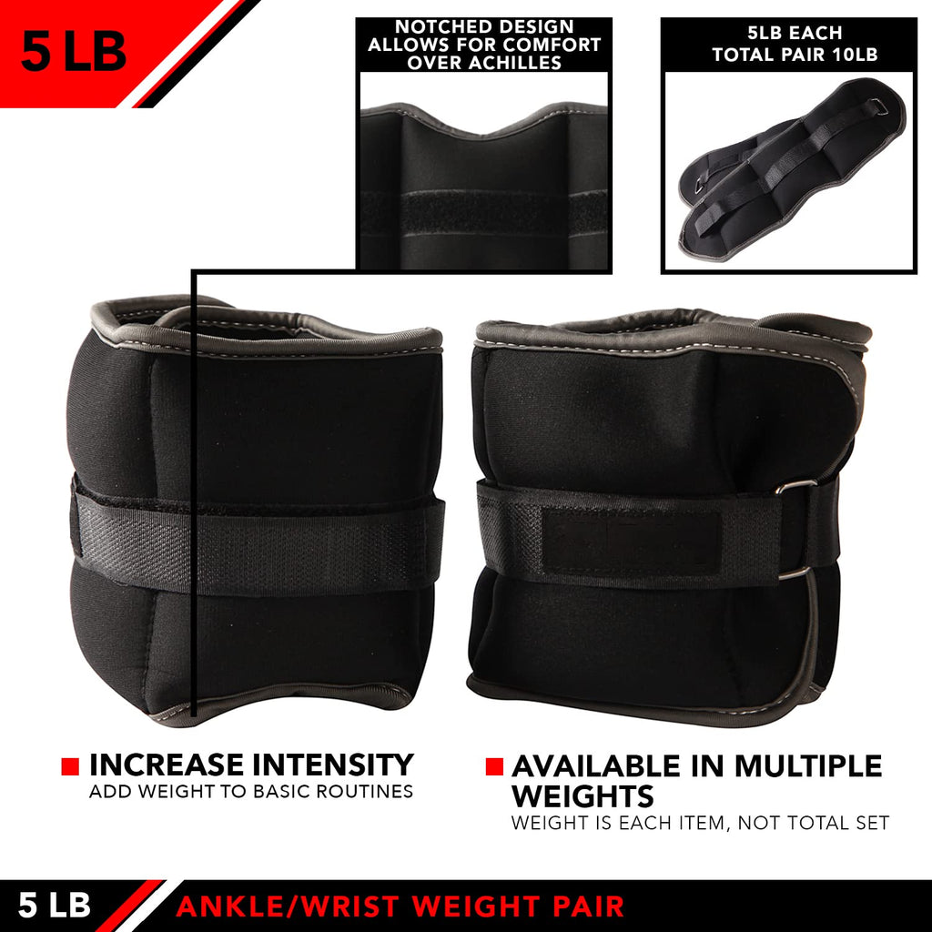 Ankle Weights Pair Set of 2 Adjustable Straps I465